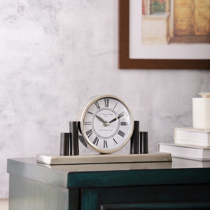 Harbor Hour clock in Silver M.M.I. OVERSEAS