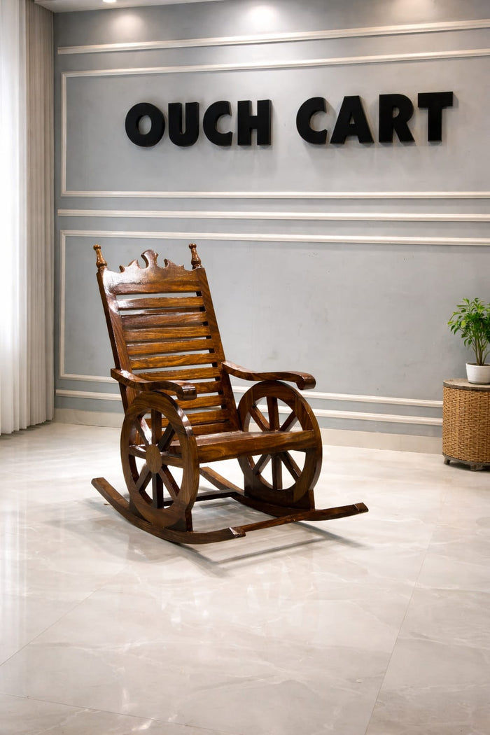 Harold Solid Wood Rocking Chair In Honey Oak Finish OUCH CART
