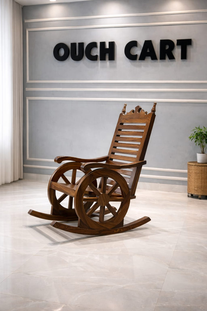 Harold Solid Wood Rocking Chair In Honey Oak Finish OUCH CART