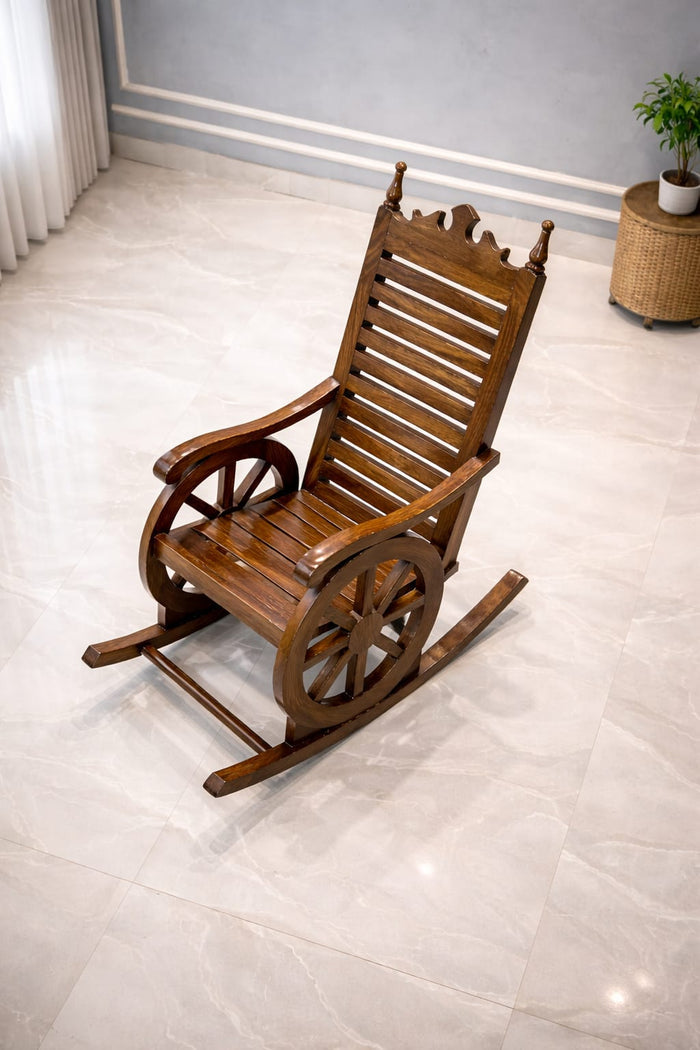 Harold Solid Wood Rocking Chair In Honey Oak Finish OUCH CART