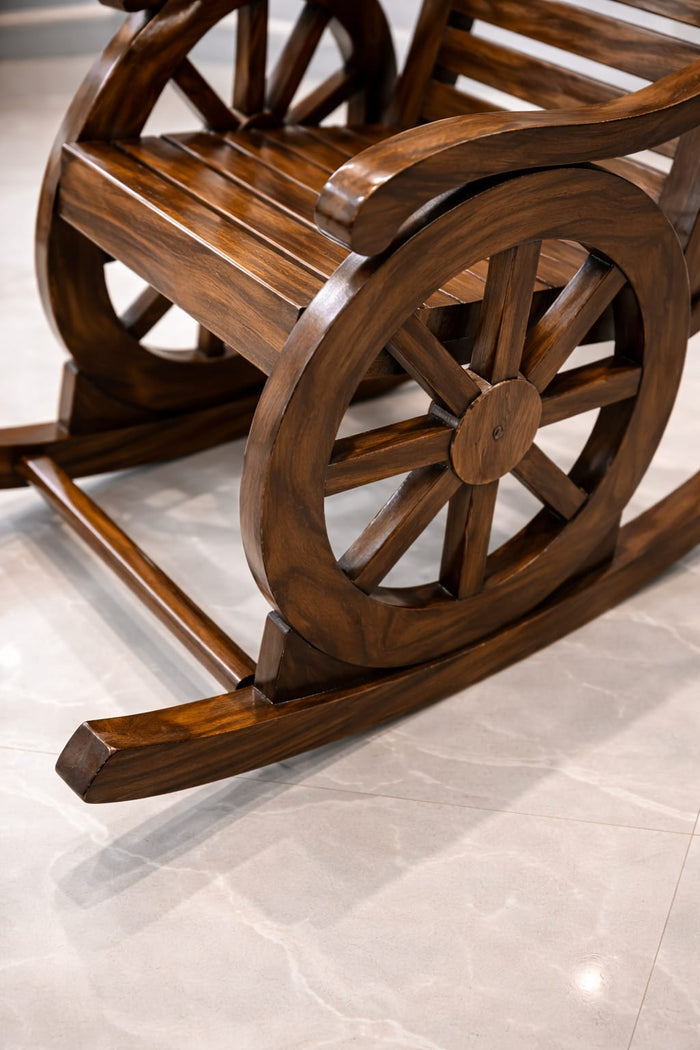 Harold Solid Wood Rocking Chair In Honey Oak Finish OUCH CART