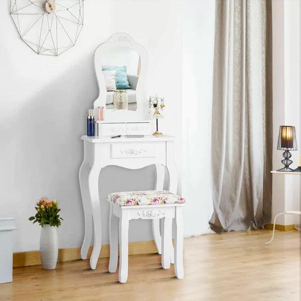 Harozertan Vanity dressing table design with miror with stool - Ouch Cart