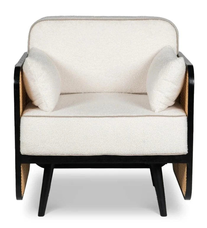 Havelock Fabric Arm Chair In Dual Finish - Ouch Cart