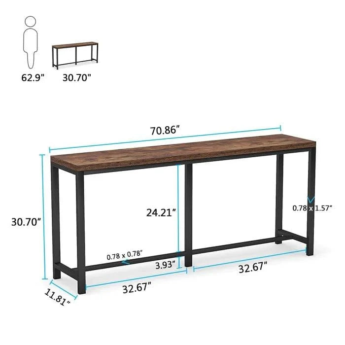 Heeter Iron And Wood Console Table - Ouch Cart