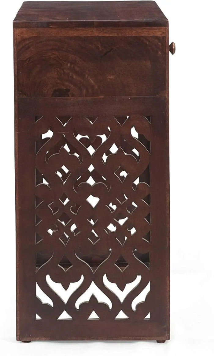 Home Annabelle Mango Wood Bedside Table, Brown - Ouch Cart