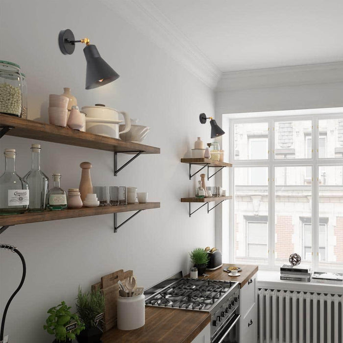 Industrial Black Metal Wall Light By SS Lightings - Ouch Cart