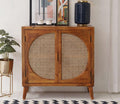 Ipsit 2 Door Mango Wood & Cane Door Cabinets and Sideboard - Ouch Cart
