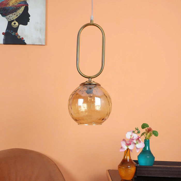 Iron Glass Hanging Lights Gold Finish - Ouch Cart