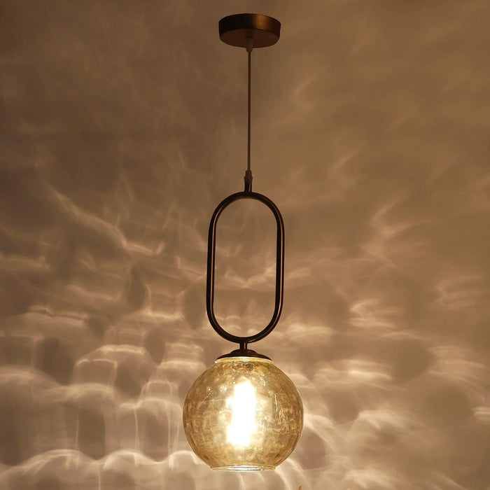 Iron Glass Hanging Lights Gold Finish - Ouch Cart