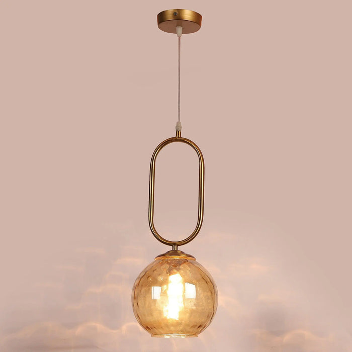Iron Glass Hanging Lights Gold Finish - Ouch Cart
