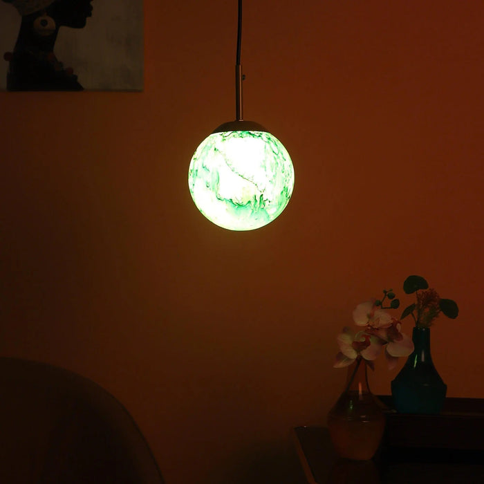 Iron Hanging Lights Green and Gold Finish - Ouch Cart