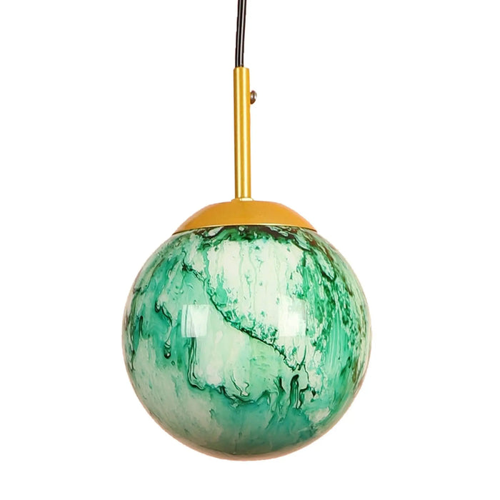 Iron Hanging Lights Green and Gold Finish - Ouch Cart