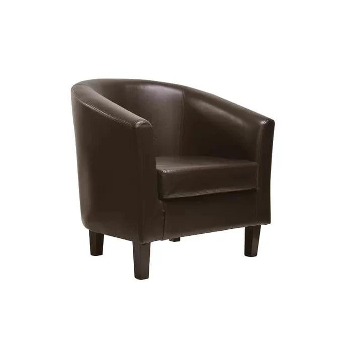 Isadora Vegan Leather Barrel Chair - Ouch Cart