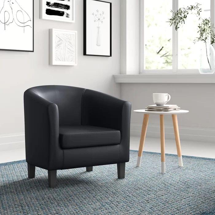 Isadora Vegan Leather Barrel Chair - Ouch Cart