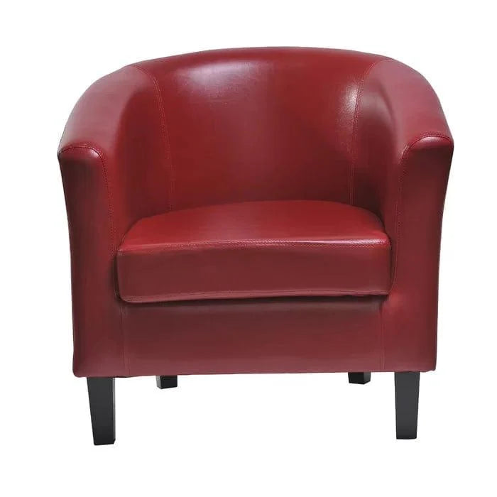 Isadora Vegan Leather Barrel Chair - Ouch Cart
