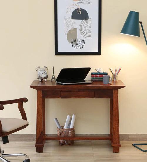 Isla Solid Wood Writing Table In Honey oak Finish - Ouch Cart