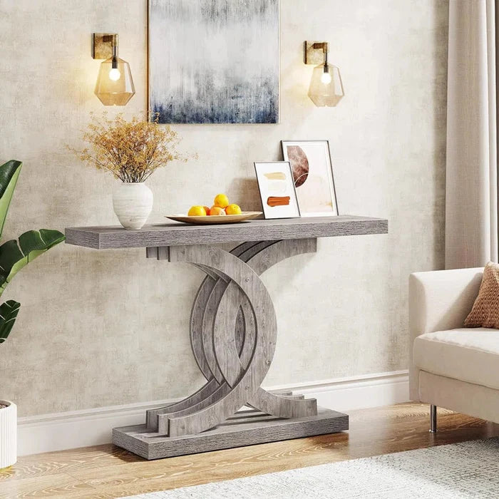 Ivan Solid Wood Top Console Table Ouch Cart