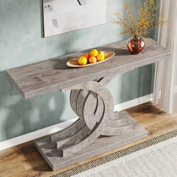 Ivan Solid Wood Top Console Table Ouch Cart