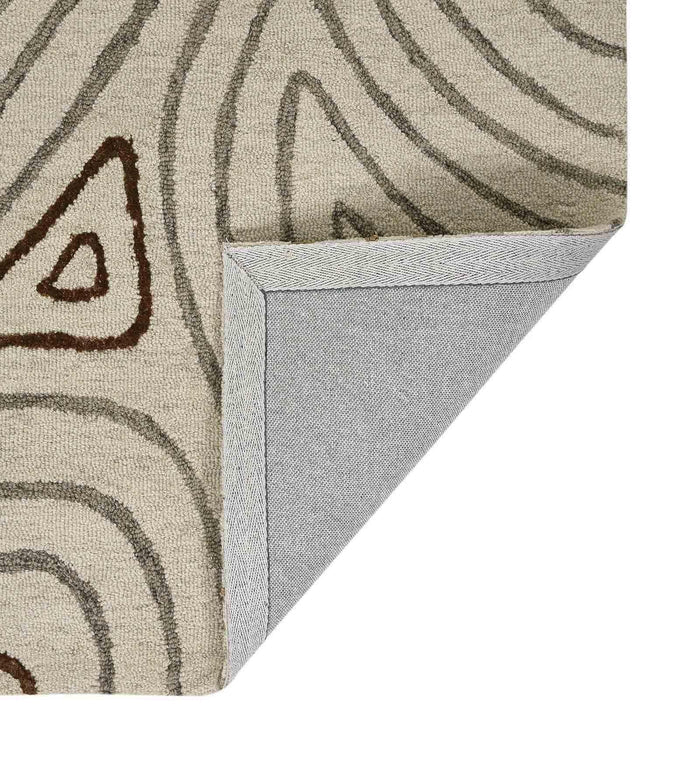 IVORY Wool & Viscose Canyan 5x8 Feet Hand-Tufted Carpet - Rug - Ouch Cart