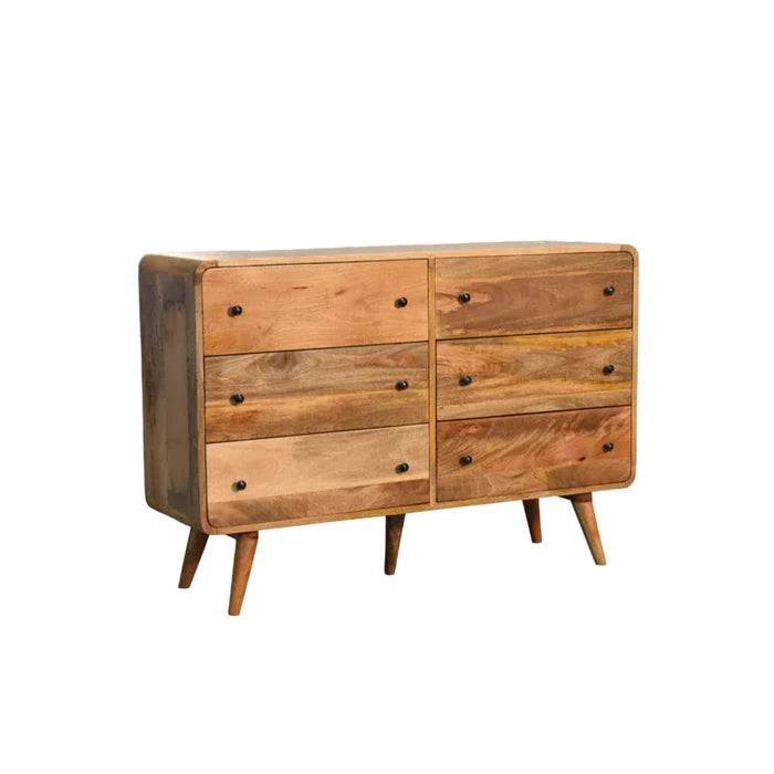Jagger Solid Wood 6 - Drawer Rectangle Accent Chest Ouch Cart