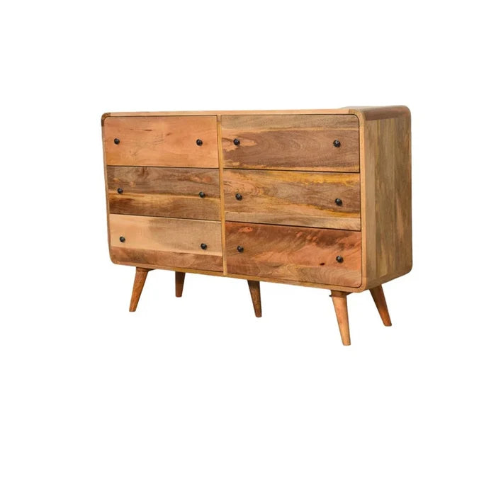 Jagger Solid Wood 6 - Drawer Rectangle Accent Chest Ouch Cart