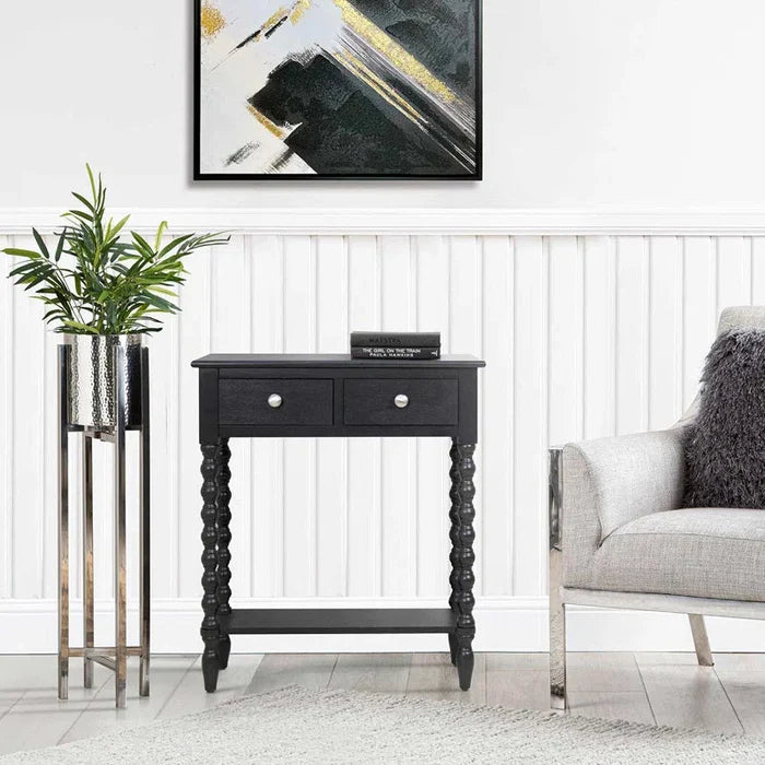 James Console Table For Living Room Furniture, 2 Drawers Wooden Slim Entry Hallway Table Ouch Cart