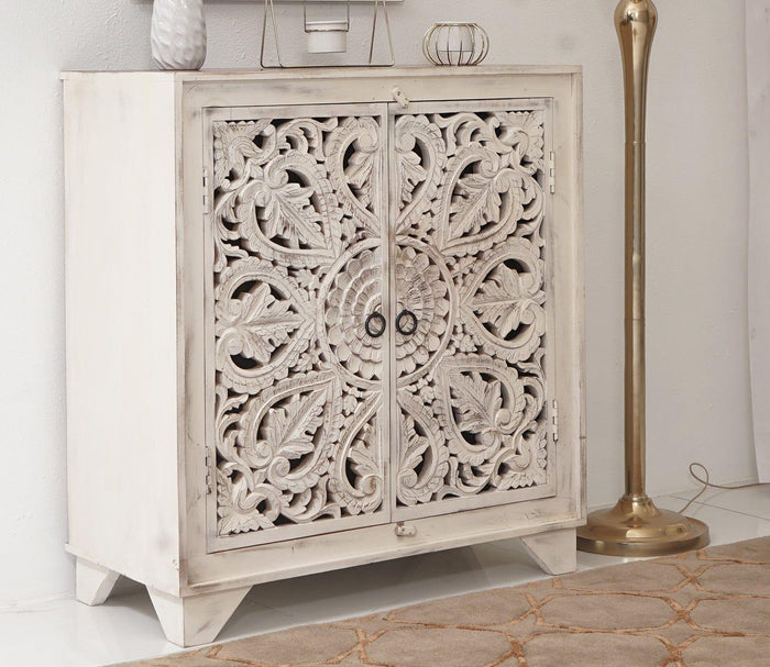 Joshua 2 Door Cabinets and Sideboard (White Finish) - Ouch Cart