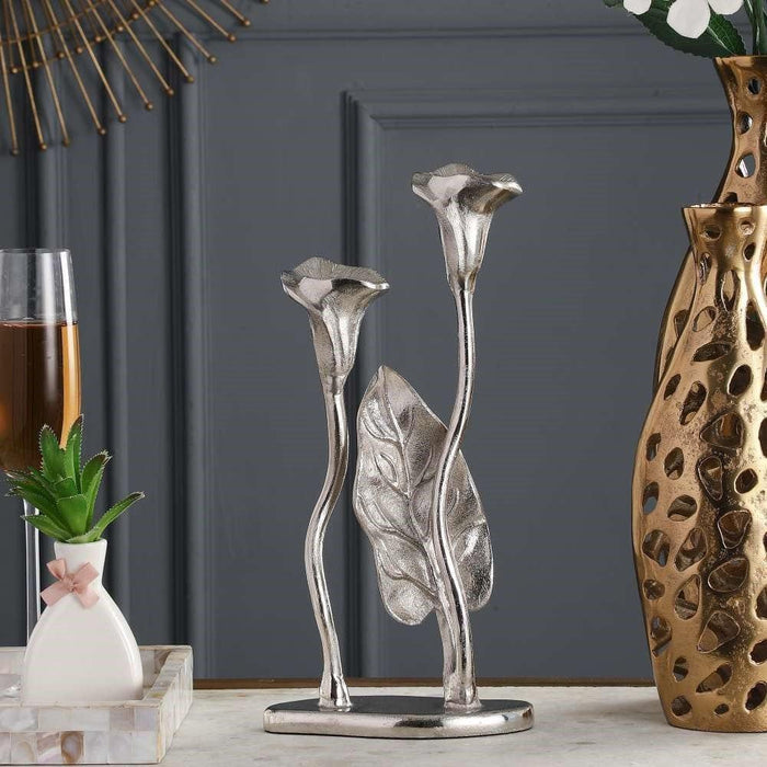 Jules Double Candle Holder Silver - Ouch Cart