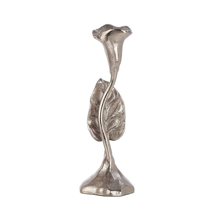 Jules Leaf Candle Holder Medium Silver - Ouch Cart