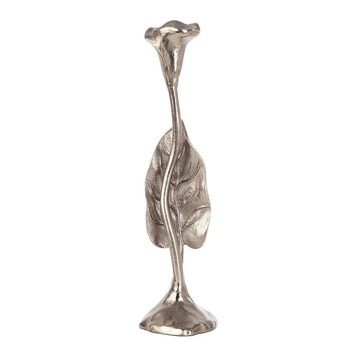 Jules Leaf Candle Holder Small Silver - Ouch Cart