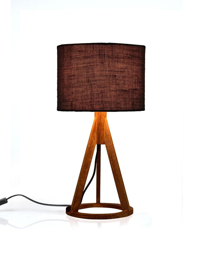 Jute Black Trio Wooden Lamp - Ouch Cart