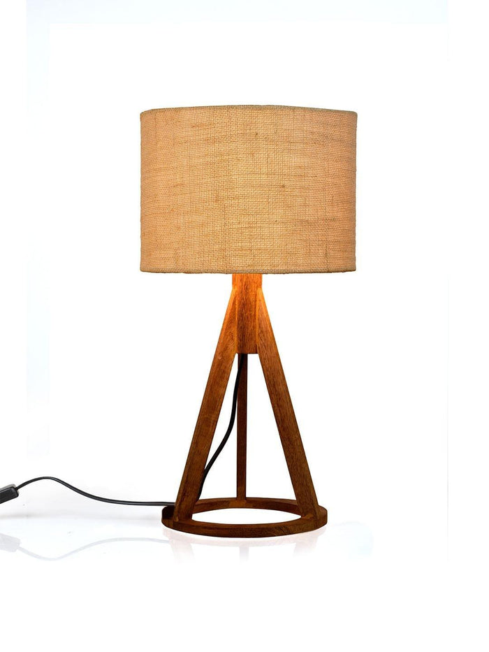Jute White Trio Wooden Lamp - Ouch Cart