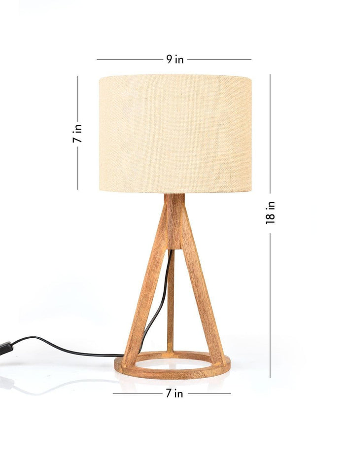 Jute White Trio Wooden Lamp - Ouch Cart