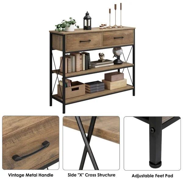 Kedarian Wooden And Metal Console Table - Ouch Cart
