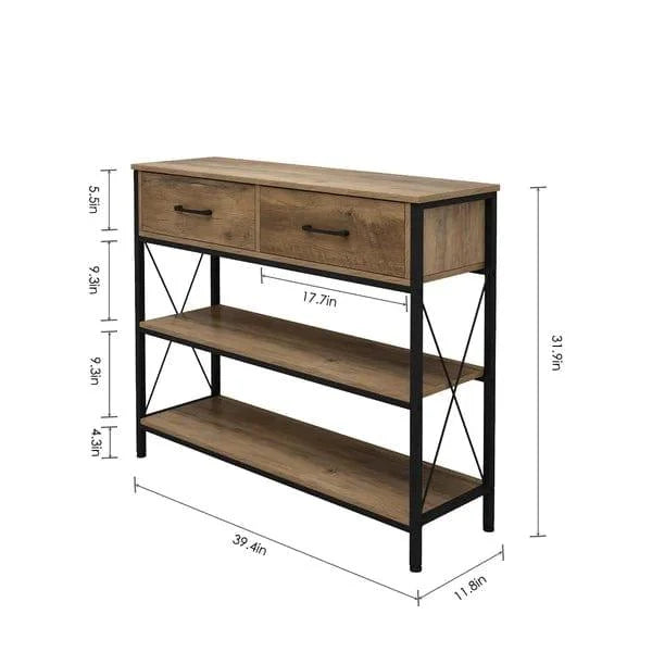 Kedarian Wooden And Metal Console Table - Ouch Cart