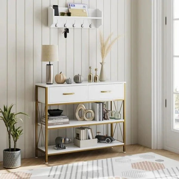 Kedarian Wooden And Metal Console Table - Ouch Cart