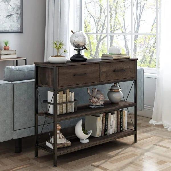 Kedarian Wooden And Metal Console Table - Ouch Cart