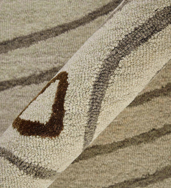 KHAKI Wool & Viscose Canyan 4x6 Feet Hand-Tufted Carpet - Rug - Ouch Cart