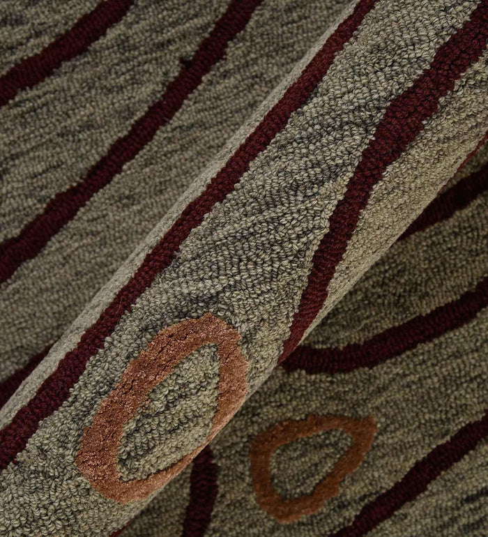 KHAKI Wool & Viscose Canyan 4x6 Feet Hand-Tufted Carpet - Rug - Ouch Cart