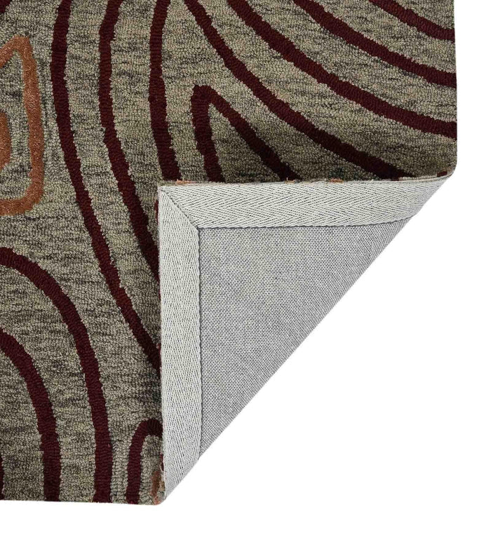 KHAKI Wool & Viscose Canyan 4x6 Feet Hand-Tufted Carpet - Rug - Ouch Cart