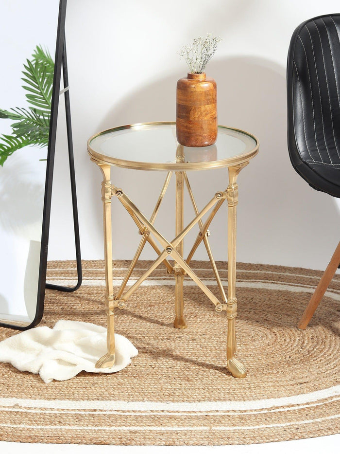 knobbed Metal Weave Table - Ouch Cart