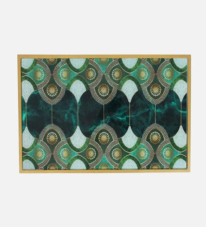 Konark Glass Top Coffee Table in Green Colour - Ouch Cart