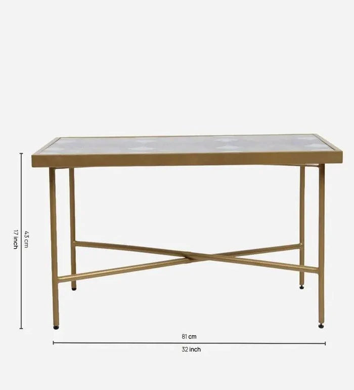 Konark Glass Top Coffee Table in Green Colour - Ouch Cart
