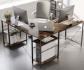 L Shaped Desk with Shelves and Reversible Corner Computer Desk - Ouch Cart