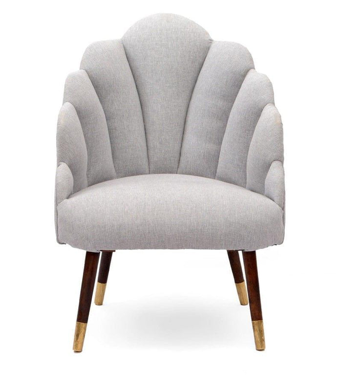 Lansy Mango Wood Peacock Chair In Cotton Grey colour - Ouch Cart