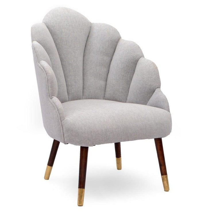 Lansy Mango Wood Peacock Chair In Cotton Grey colour - Ouch Cart
