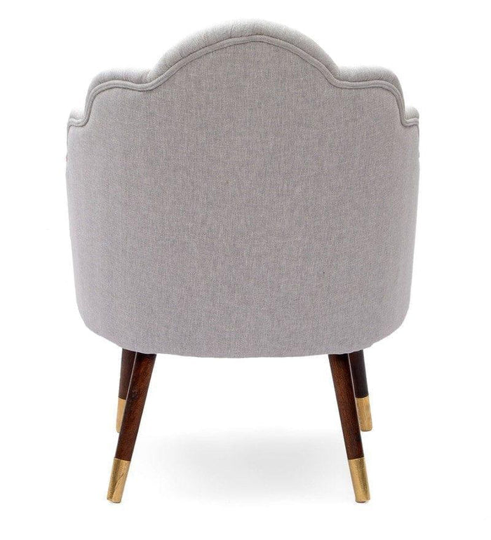 Lansy Mango Wood Peacock Chair In Cotton Grey colour - Ouch Cart