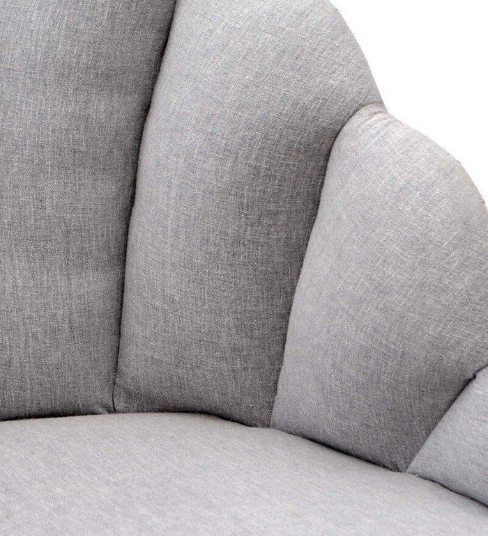 Lansy Mango Wood Peacock Chair In Cotton Grey colour - Ouch Cart