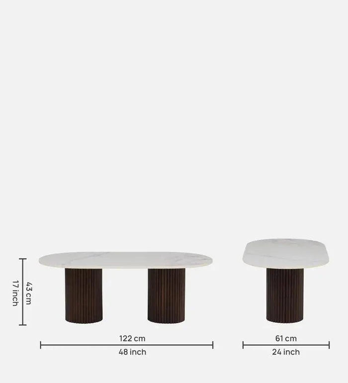 Large Coffee Table in Dark Walnut Finish - Ouch Cart