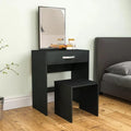 LAVIEVERT Vanity Set with Detachable Mirror, Makeup Vanity Dressing Table for Bedroom, Dresser Desk Writing Desk with Stool, One Drawers & Storage for Women Girls - (Black) - Ouch Cart